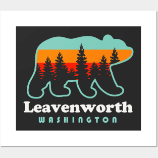 Leavenworth Washington Souvenir Retro Vintage Bear Posters and Art